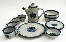 11 PCS MEXICAN TONALA ERANDI DINNERWARE POTTERY KEN EDWARDS GUADALAJARA BLUE ERA picture