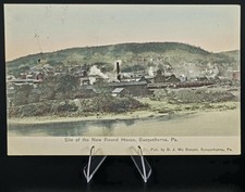 1907 Susquehanna PA R.R. Round House Site Postcard Lanesboro Posted picture