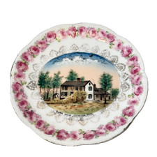 LEXINGTON - Clarke House - MA Massachusetts Antique TRINKET Souvenir China Dish  picture