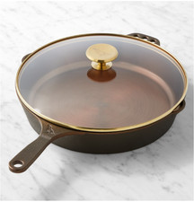 Smithey Seasoned Cast Iron Classic Skillet with Lid - Size: 12