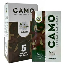 Camo Natural Leaf Wraps NATURAL Self Rolling Herbal Wraps 25 Packs, Full Box picture