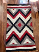 Vintage Wool Navajo Rug 31 X 55 Eye Dazzler. picture