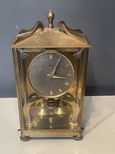 Vintage Schatz 400 Day Anniversary Clock Brass Glass Germany picture