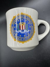 VINTAGE DOJ DEPARTMENT OF JUSTICE FBI FEDERAL BUREAU OF INVESTIGATION MUG F18 picture