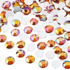 John Bead 1000pcs 8mm Orange AB Acrylic Flat Back Rhinestones Jewelry DIY Crafts picture