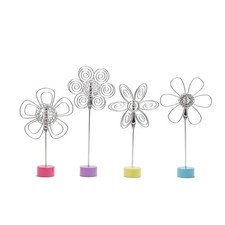 4 pcs Cute Flower Table Card Memo Holder Stand, Photo Clips Holder Desk Stand... picture