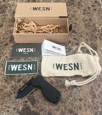 New WESN The Microblade Folding Knife Blackout Handle D2, Please Look At Photos picture