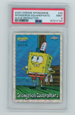 2025 Topps Chrome Spongebob Spongebob Squarepants Wave Refractor /175 PSA 9 #25 picture