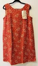 Unused Vintage 1966 Scott Paper Towel Dress TAGS Red Paisley PAPER FABRIC Sz M picture