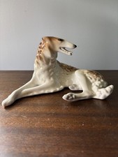 Vintage Lomonosov Porcelain Borzoi Sighthound Wolfhound Figurine Russia USSR Dog picture
