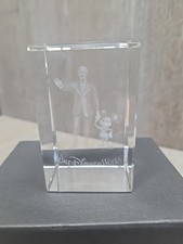 Disney Parks Arribas Brothers Walt Disney & Mickey Mouse Laser Etched Cube picture