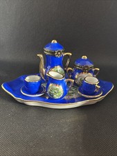 Limoges Tea Set Minatures Gorgeous Cobalt Lillypad Limited Edition 240 Of 500 picture