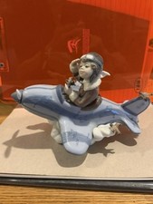 Lladro 5698 Don't Look Down Porcelain Figurine Airplane Retired - AS IS READ picture