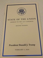 TRUMP 2020 STATE OF THE UNION ADDRESS WHITE HOUSE REPUBLICAN GOP MAGA BOOK picture