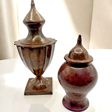 Metal Ginger Jar and Birch Jar with Lids Elegant Expressions Home Decor 1999 Vtg picture
