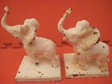 Cast Iron Pair of Elephant Figurines Approx. 7 x 5