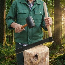 Heavy Duty Wood Splitter Shingle Froe with Wood Handle,15