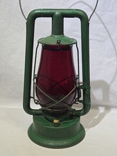 Antique CT Ham No 2 Barn Lantern Red Dietz Fitzall Globe Green Christmas Decor  picture