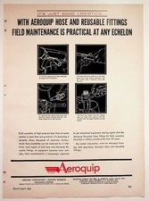 Aeroquip Vintage Magazine Ad Hose Fittings Reusable Full Page Print 1964 picture