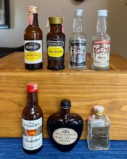 VTG Empty Mixed Lot TWA Mini Glass Bottle Airlines Paul Masson Hueblein Smirnoff picture