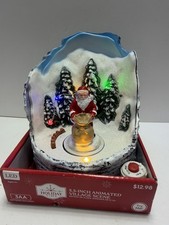 Holiday Time Animated Village Scene Santa W/Bag LED Musical 8 Christmas Songs picture