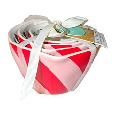 Rae Dunn Red Pink Xmas Measuring Cup Set of 4 Cups Candy Cane Swirl Bowl NEW NWT picture