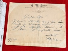 Carl Michael Ziehrer Signed Letter 1893 Vienna Austrian Composer Kapellmeister picture