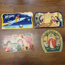 4 Vintage Atomic Lady Prim Happy Home “One Hundred”  Sewing Needle Books picture