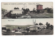 MAIN STREET NORTH GARDEN, VA W.E. BURGESS POSTCARD ALBEMARLE COUNTY SOUTHERN RY. picture