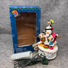 Vtg Mr Christmas Mickey Twirling Tree Topper Table RARE Friends Snowman 90s picture