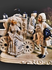 Vintage Grafenthal GDR German porcelain sculpture Carriage Horses HandPainted. picture
