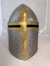 Vintage Medieval Knight Sugarloaf Armor Crusader Helmet Decorative 13” picture