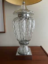 Vtg MARBRO Lamp Co Los Angeles Mid Century Modern Bubble Glass Table Lamp 39” picture