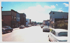 Ontonagon Michigan MI Main Street Scene Classic 1950s Cars Vintage Postcard picture