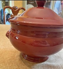 DEFECTIVE other see details Emile Henry Lion Head Soup Tureen with Lid P G3D picture
