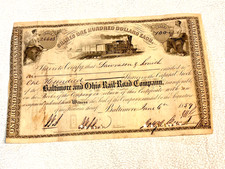 June 1859 Johns Hopkins signed B&O Railroad Stock Certificate Hospital Founder picture