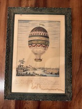 Hot Air Balloon Vintage Lithograph Experience Aerostatique  picture