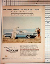 1959 GM Harrison AC Ad Polar Bear Chevrolet Impala Wagon Beach Vintage picture