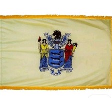 New Jersey Flag Nylon Indoor Flag With Sleeve Liberty And Prosperity Large picture