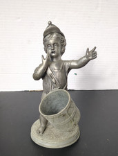 ANTIQUE 1880s FIGURAL Drummer Boy COUNTERTOP CIGAR OIL LIGHTER BRONZED SPELTER picture