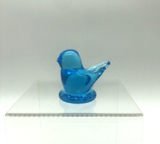 Vintage Blue Bird of Happiness Art Glass Figurine 2.5