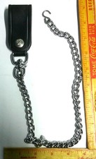 wallet chain w/leather snap-on belt loop biker collectible accessory -24