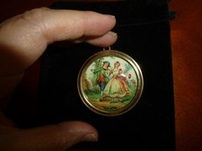 Vintage Swiss Reuge Music Box Pendant Necklace Plays 