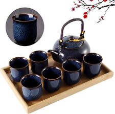 Tea Set for 6, Kiln Altered Glaze Porcelain Tea Set with 1 Teapot, 6 Tea Cups picture