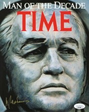 MIKHAIL GORBACHEV SIGNED AUTOGRAPH 8X10 TIME MAGAZINE PHOTO - SOVIET UNION JSA picture
