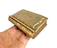 Vintage Old Antique Brass Beautiful Engraved Book Shape Jewelry Box Collectible picture