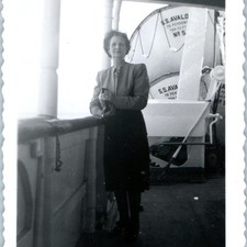 c1940s Woman Posing Deck S.S. Avalon Steamship Lifeboat Santa Catalina Island CA picture