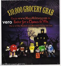 2010 magazine ad M&M's HALLOWEEN $10,000 Grocery Grab mms M&M multi color  picture