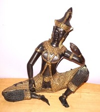 Vintage Thai Figurine Buddha Gild Bronze Statue Home Decor Siam Bronze Figurine picture