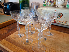 8 Vintage Rock Sharpe Crystal Liqueur Cocktail Glasses   picture